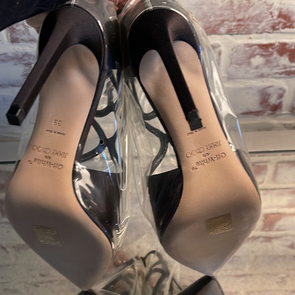 Jimmy Choo Claire 100 Black/Transparent Heels. - Picture 5 of 10